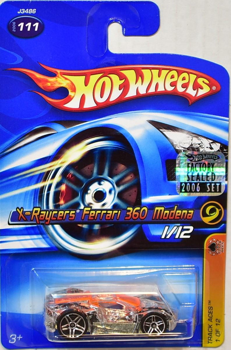 HOT WHEELS 2006 TRACK ACES X-RAYCERS FERRARI 360 MODENA #111