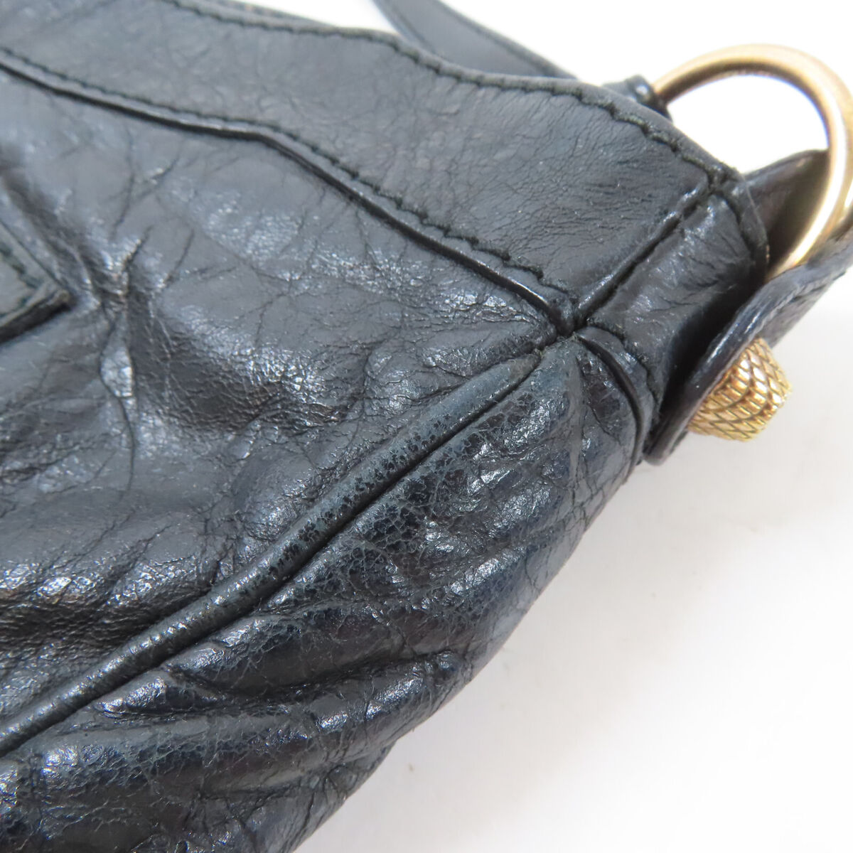 BALENCIAGA GHW Hip Bag Shoulder Bag Calfskin Leather Black BALENCIAGA GHW Hip Bag Shoulder Bag Calfskin Leather Black