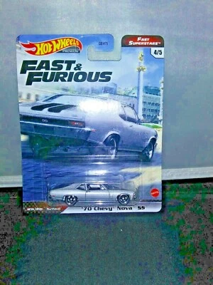 HOT WHEELS PREMIUM FAST & FURIOUS '70 CHEVY NOVA SS REAL RIDERS FAST SUPERSTARS
