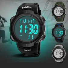 Men's Digital Sport Watch LED Large Screen Easy Read Military Wristwatch Gift