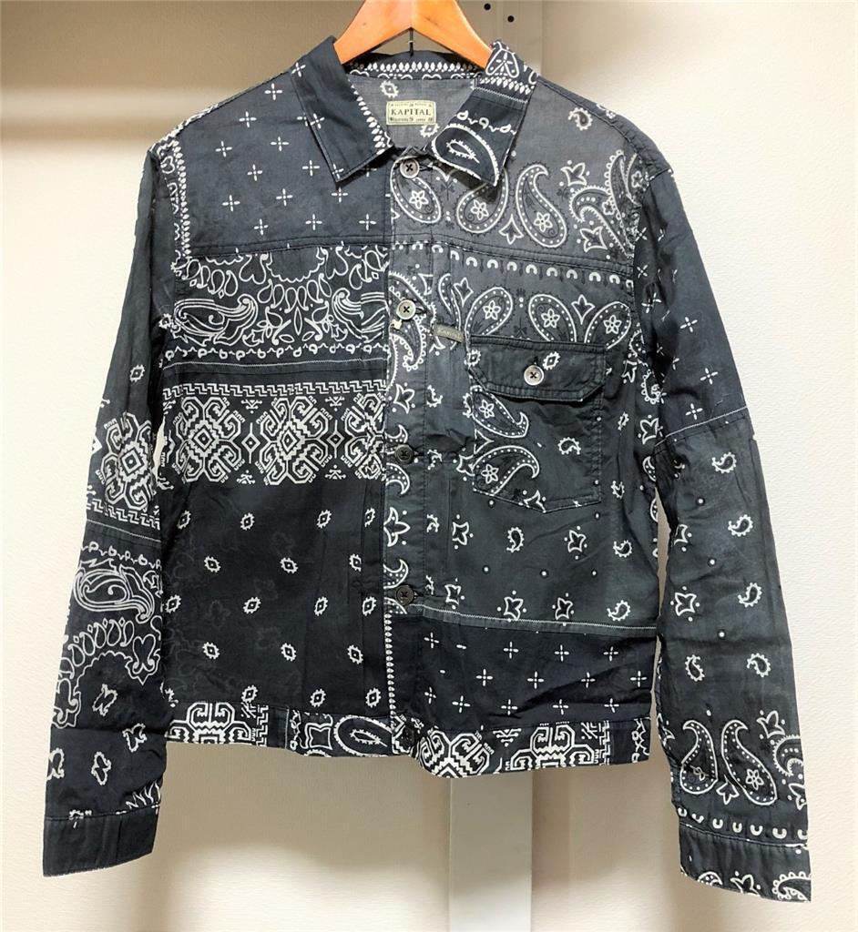 KAPITAL BANDANA PATCHWORK JACKET black brand new made in KAPITAL BANDANA PATCHWORK JACKET black brand new made in