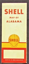 1961 Shell Oil Company Alabama Travel Lithograph Road Map - HM Gousha Company