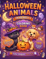 Malbuch Halloween Tiere FüR Kinder 4-8 Jahre, Lustige Ausmalbilder, Band 40