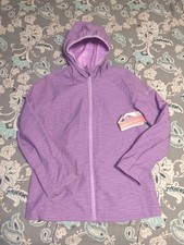 Free Country Jacket Girls Striped Purple 14/16 Super Softshell Full Zip- New