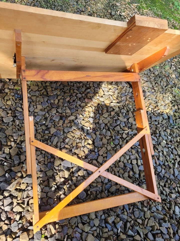 Vintage Hamilton Dietzgen Wood Drafting Table Adjustable Read As Is 31x42 Top - Image 3 of 4