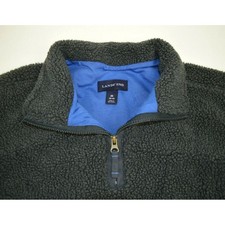 Vintage 1/4 Zip Fleece Jacket Lands End Size M 90s Deep Pile Gray Fleece Grunge