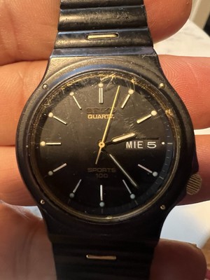 Rare Working Vintage Seiko 6923-7069 SQ Sports 100 Men's Watch Day