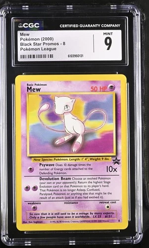 CGC 9 MINT Mew 2000 Black Star Promos 8 Pokémon League Pokemon Card