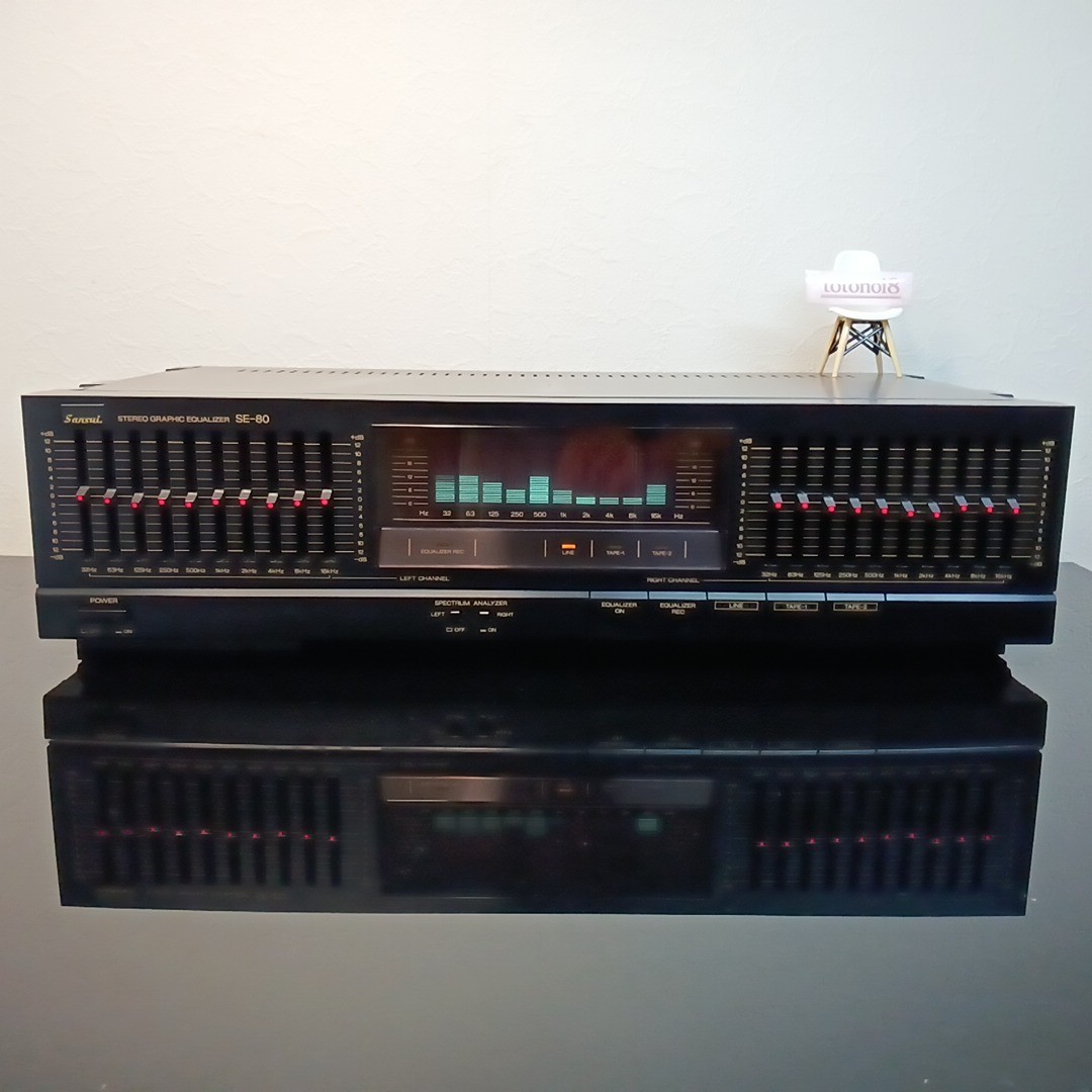 PP080 SANSUI A-1010 アンプ 動作確認 グライコ サンスイ Sansui SE-80 Graphic Equalizer 10 Band Spectrum Analyzer Vintage