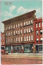 Pennsylvania Postcard Erie Liebel Hotel 1912 Hauck & Sons