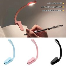 7 LED Book Light - USB Rechargeable, 3-Level Adjustable Clip-on Reading Lamp