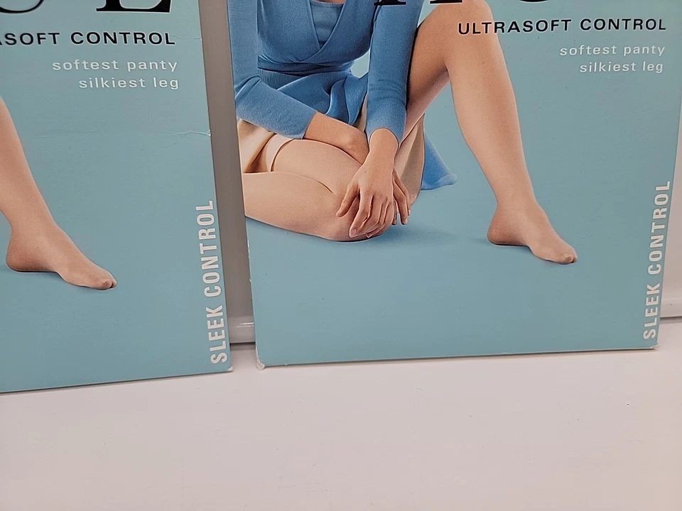 Hue Pantyhose Size 2 Med Navy Sleek Ultra Soft Control Top Sheer Leg 5974 LOT - Image 4 of 4