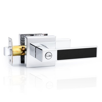 Probrico Square Heavy Duty Door Handle with Black Leather Hand Lever, Keyless Pr