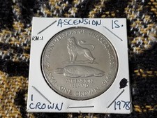 Ascension Island 1 Crown 1978 Cu-Ni 25th Anniversary Coronation aUNC Tariff Incl