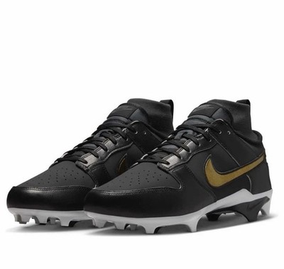 Size 8 Nike Alpha Menace Dunk Gold Black Football Cleats HV6923-001 Men s