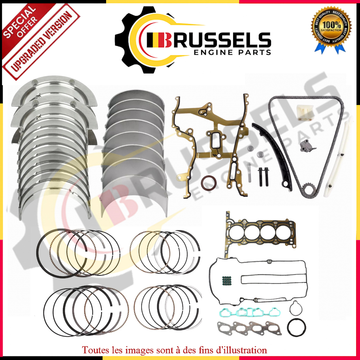 Kit reconstruction moteur Opel 1.4 Turbo Essence Astra Mokka pièces bloc cylindre B14NET A14NET
