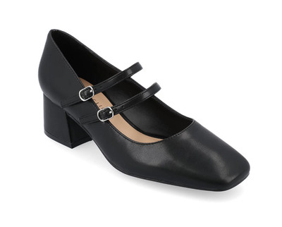 Journee Women's Nally Mary Jane Pump Shoes (Black Faux Leather) - Size 10.0 M