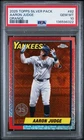 2025 Topps 1990 Topps Chrome Silver Pack Aaron Judge #T90C-82 Orange 1/25 PSA 10