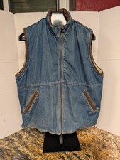 Vintage Classic Wrangler Hero Denim Vest Sherpa Corduroy Collar Men s Size XL