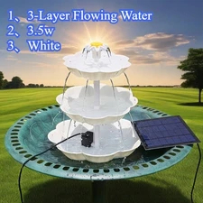 3-Tier Solar Bird Bath Fountain with 3.5W Solar Powered Fountain For Garden