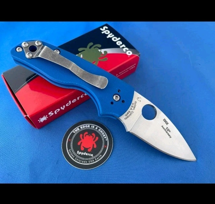 🔥🔵 Ultra Rare Spyderco C230NLGBLP Lil Native SlipIt Blue G10 S30 UK #156V 🇺🇸