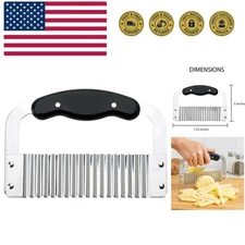 Stainless Steel Crinkle-Cut Vegetable & Fry Slicer – Effortless Meal Prep Tool