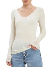 Seed Heritage Merino Babywool Rib Top/Brand New/Vanilla Colour/Size XXS Fits XXS