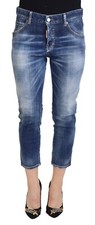 DSQUARED2 Jeans Cool Girl Blue Cotton Mid Waist Cropped Denim IT38/US4/XS 570usd
