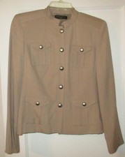 Womens Petite Valerie Stevens 100% Silk Brown...