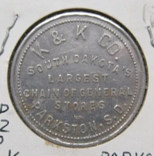 K & K Co - GENERAL STORE - PARKSTON, S.D. - GOOD FOR 1.00 IN MERCHANDISE - TOKEN