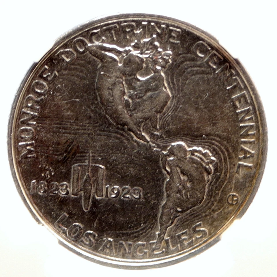 1923 S USA Los Angeles JAMES MONROE QUINCY ADAMS Silver Half $ Coin NGC i95546 - Image 2 of 4