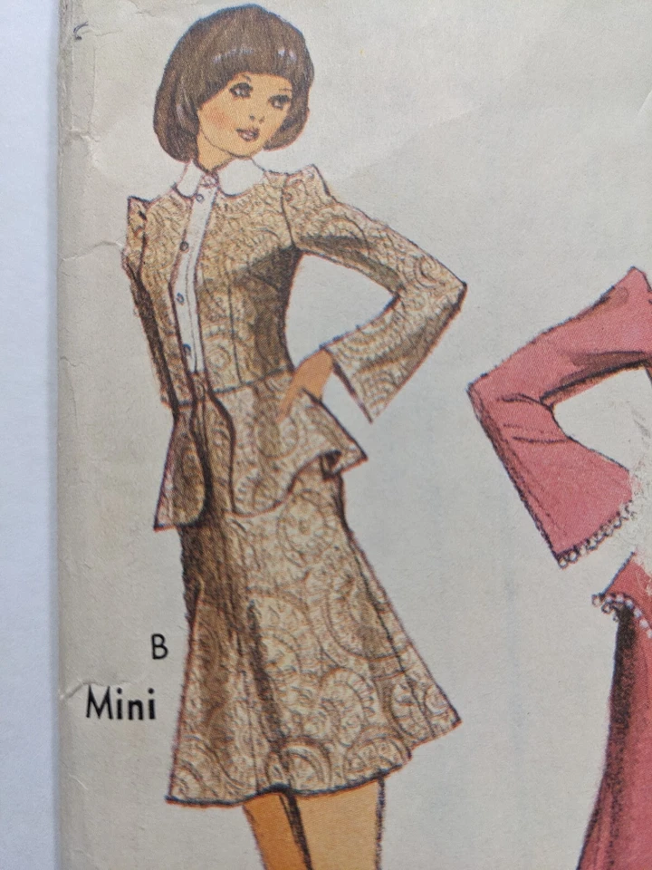 Rare Vintage 1970 Style Sewing Pattern  2854peplum Top Skirt Puff Sleev  Size 10 - Image 2 of 4