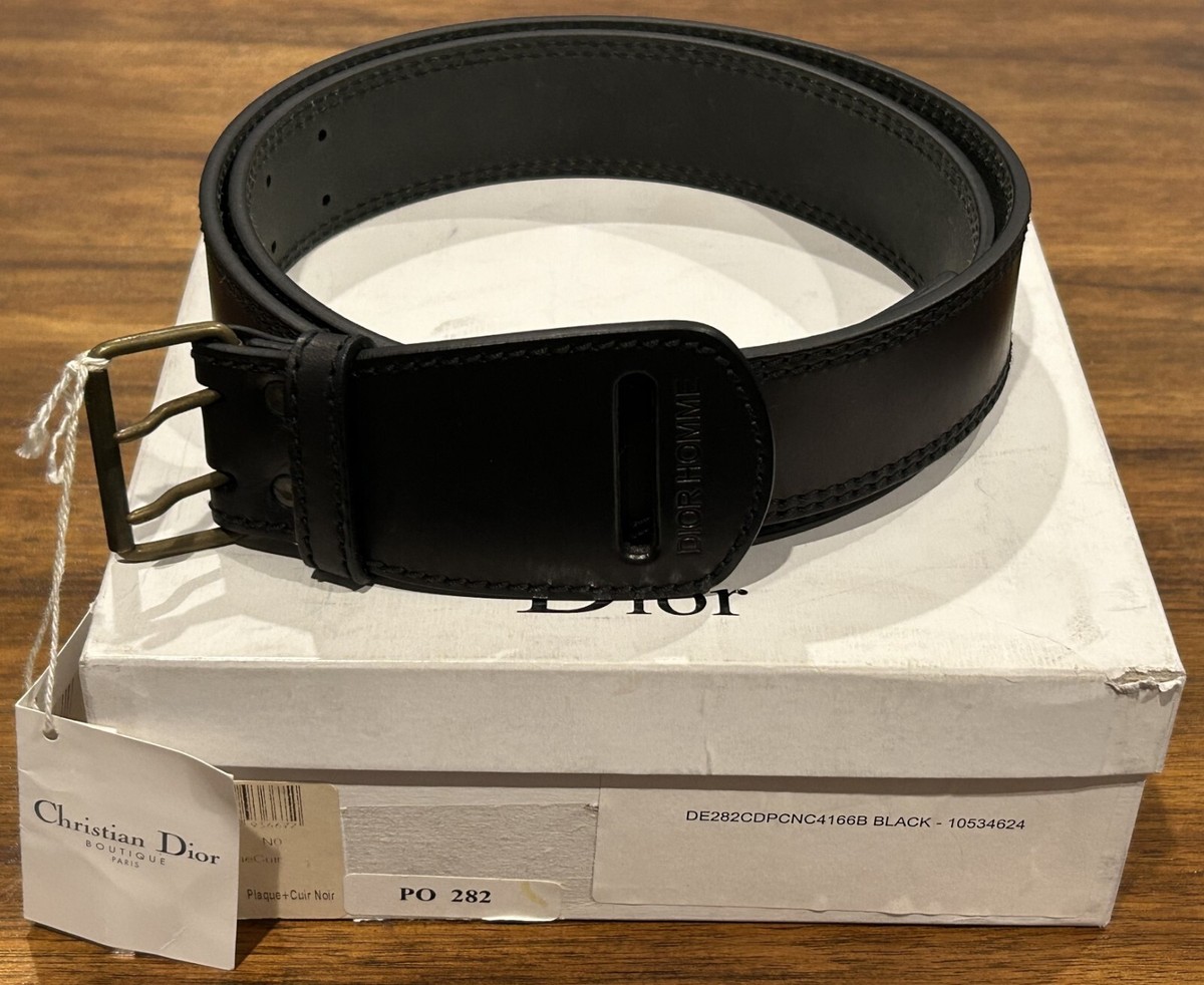 DIOR HOMME レザーベルト size 85 Dior Homme ブラックレザーベルト サイズ85