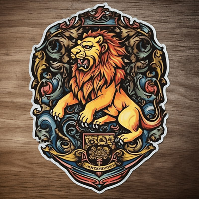 Roaring Lion Crest Sticker, Crest Decal, Decal for Car Truck Window Bumper