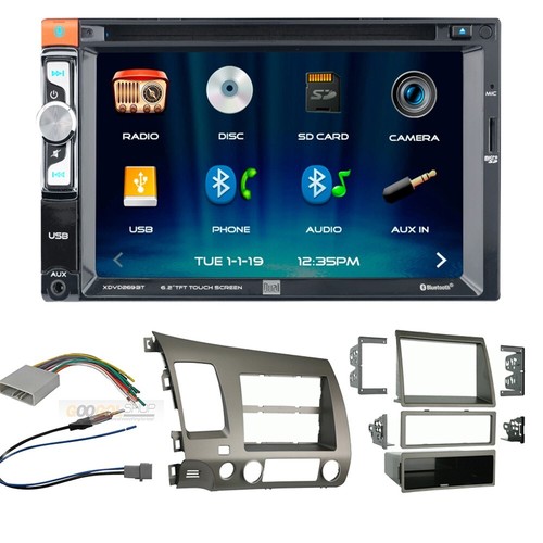 For Honda 2006-2011 Civic XDVD269BT Bluetooth Car Stereo and Double DIN Dash Kit