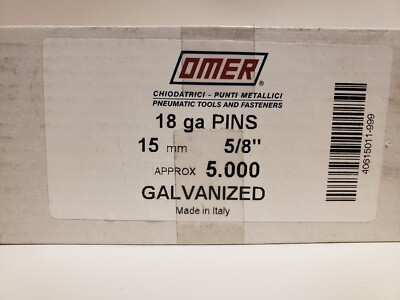 NEW Omer Pneumatic Stapler 18Ga PINS 15mm 5/8'' 5000 ct  40615011-999