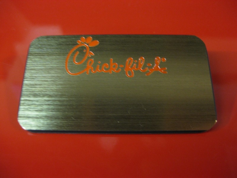 CHICK-FIL-A ** Restaurant Employee Uniform Name Badge Name Tag! GOLD!
