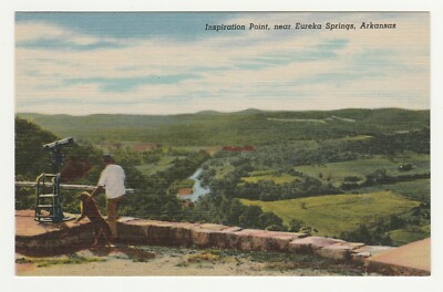 Inspiration Point near Eureka Springs Arkansas UNP Vintage AR Linen Postcard