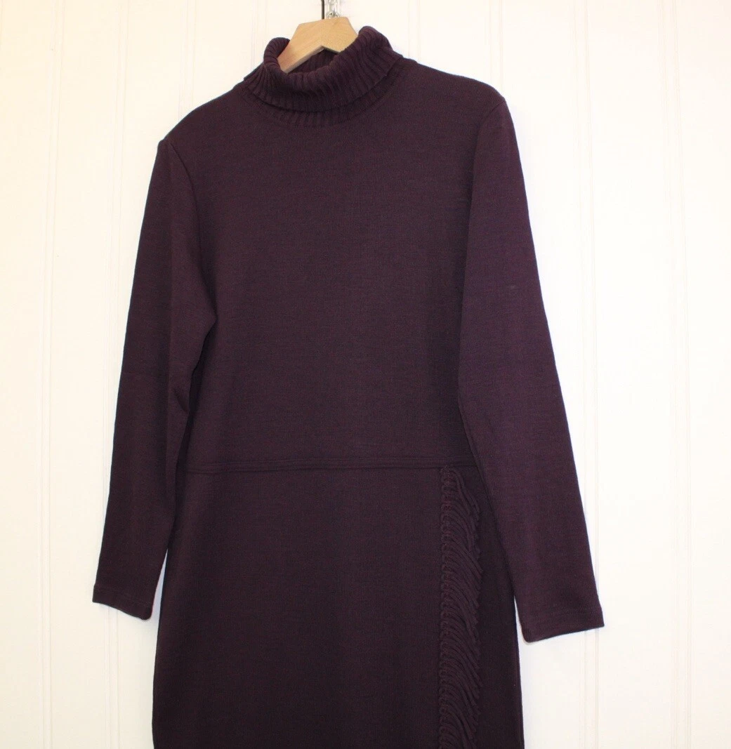 VETEMENTS Nina Leonard Vestito Maglione Donna Vino Profondo Ufficio Autunno Taglia S