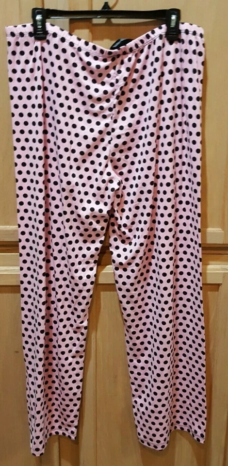 Bobbie & Brooks Ropa de dormir Rosa/Negro Lunares Pantalones de salón, XL Foto 3 de 3