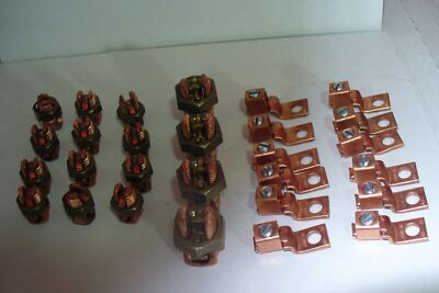 28 PCS NEW, PANDUIT SBC2 # 2  & SBC8 # 8 SPLIT BOLT, STR AND CBA70- COPPER LUG