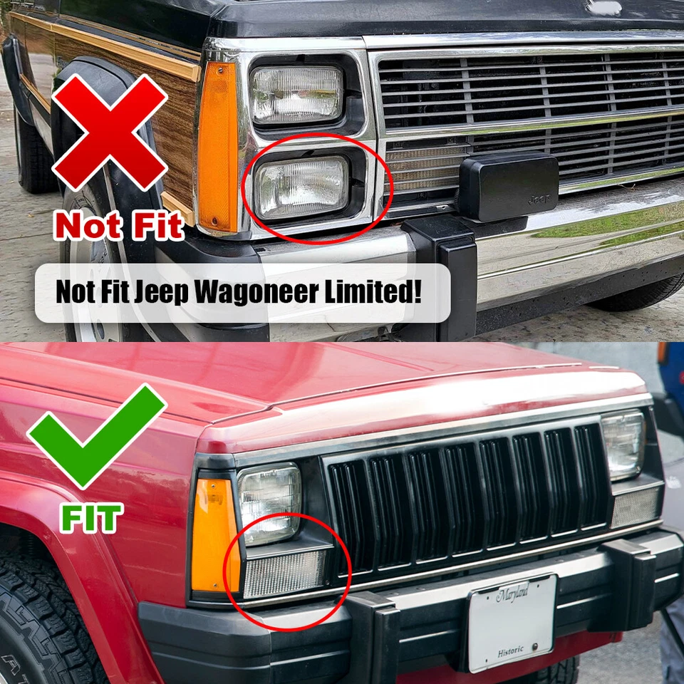 Luz de circulación diurna LED delantera LED ahumada para Jeep Cherokee XJ 1984-96 Foto 2 de 4