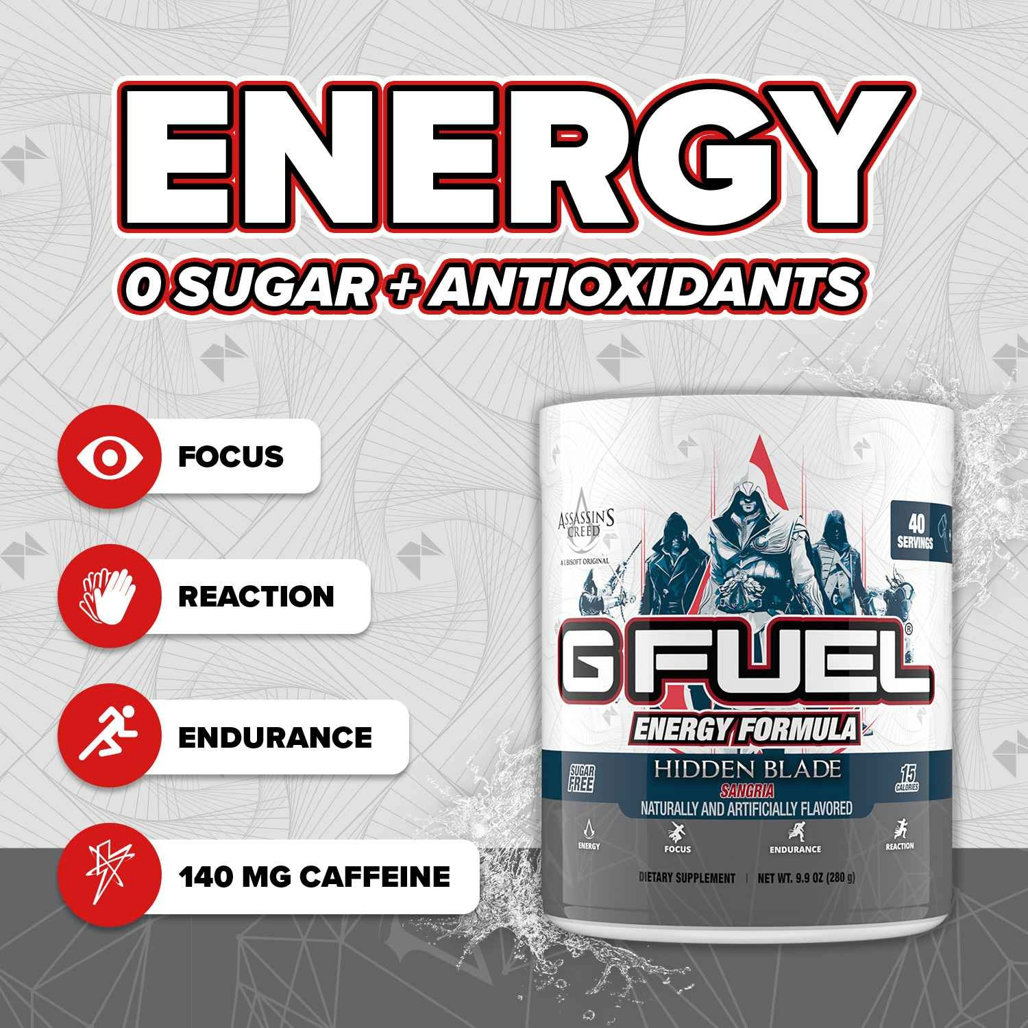 G Fuel Hidden Blade Tub | Energy Drink Powder | 40 Servings | UK Seller | GFUEL