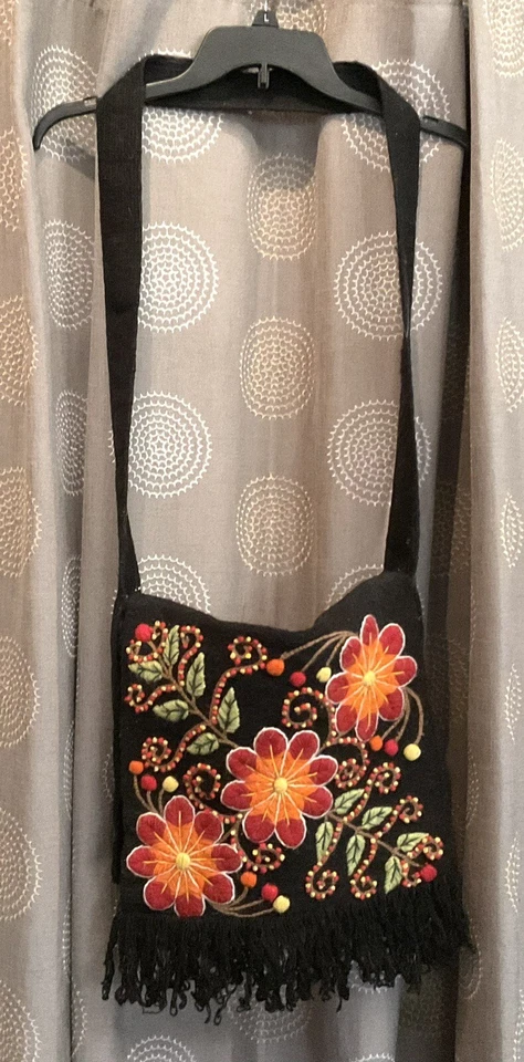 Precioso Bolso Bandolera Peruano Flores Colores Vibrantes Foto 2 de 3