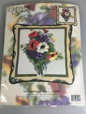 Candamar Designs Victorian Poppy Pillow Needlepoint Kit 30900 NEW Made in USA