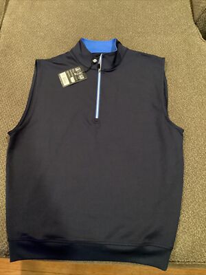 Footjoy Performance Half Zip Vest Mens Small New $85 Tag Navy Blue