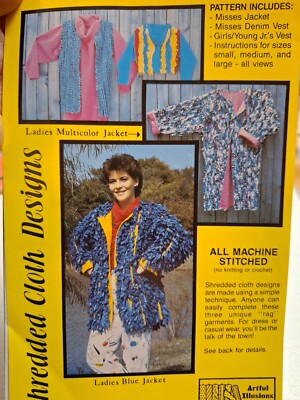 Jacket Shredded Cloth Coat Rag Denim S M L Sewing Pattern Artsy Artful Illusions