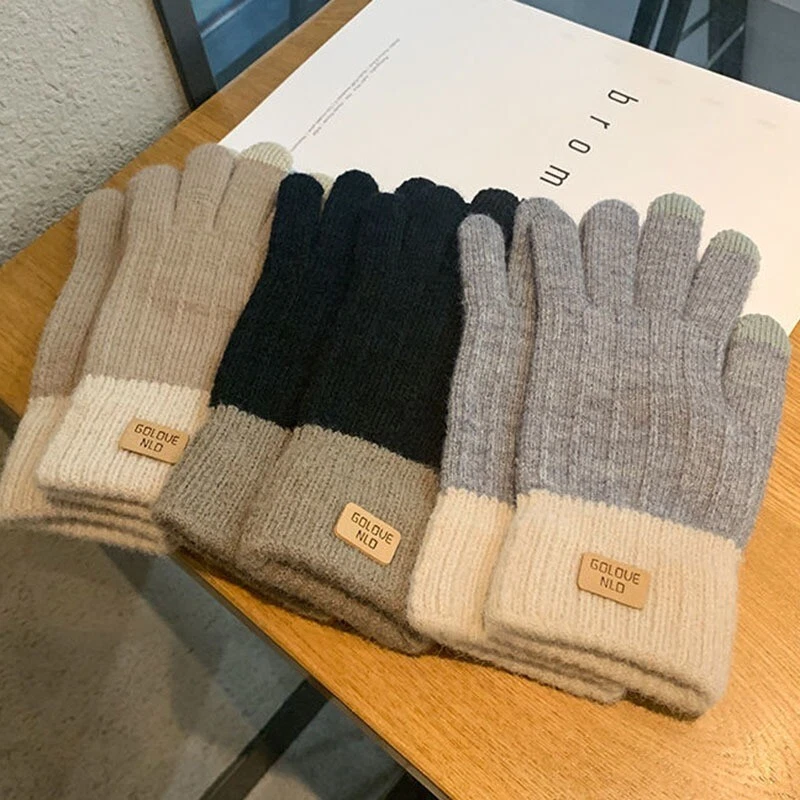 Winter Warme Strick-Handschuhe Fäustlinge Fausthandschuhe Damen Winterhandschuhe - Bild 3 von 4