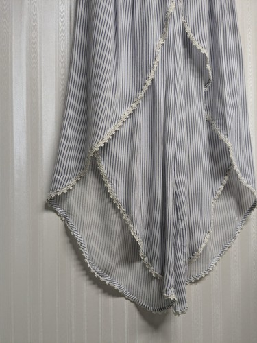 Japna Lounge Pants Large Genie Smocked Harem Boho Striped Elastic Waist Blue L - Picture 5 of 7