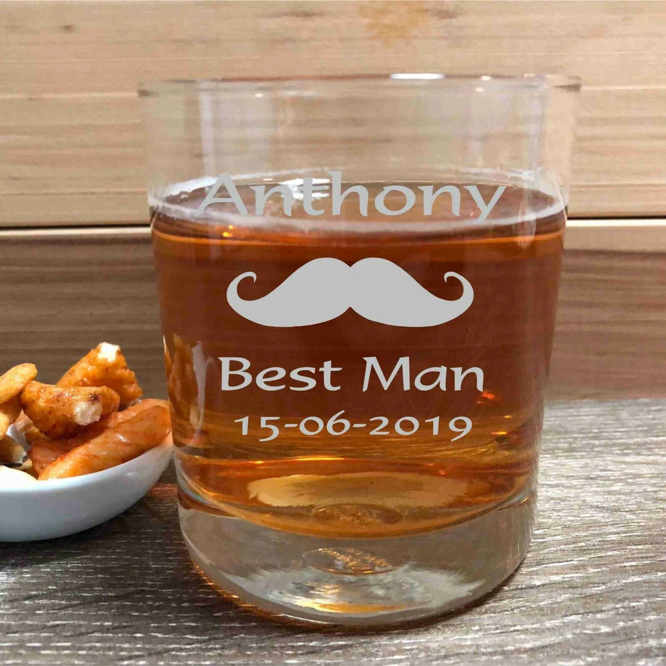 3 x Personalised Engraved Scotch Glass Wedding Favour Gift Groomsman Bourbon - image 3 of 4